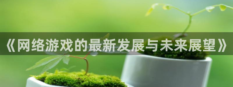 极悦娱乐平台登陆：《网络游戏的最新发展与未来展望》