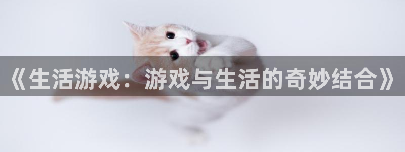 极悦娱乐登陆测速：《生活游戏：游戏与生活的奇妙结合》